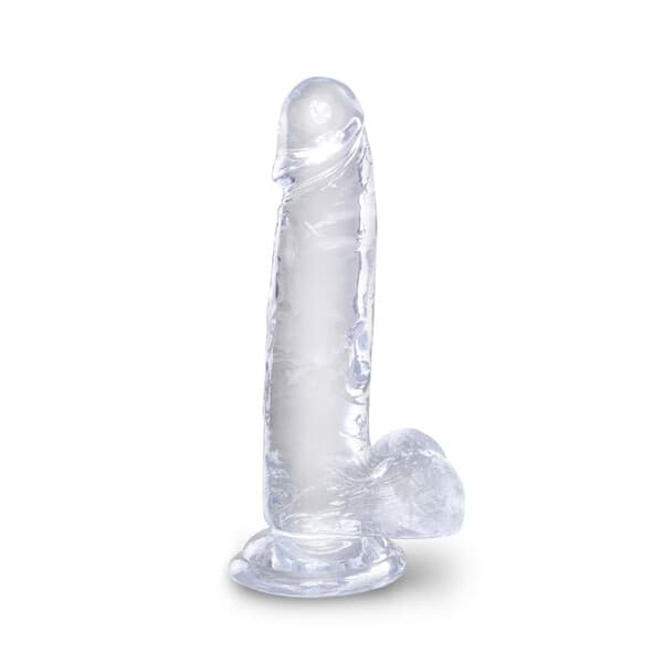 Дилдо с тестиси King Cock Clear 18 см