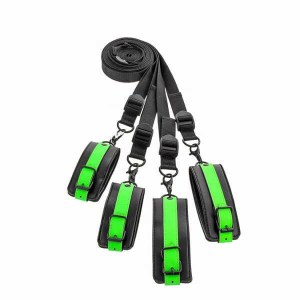 Bed restraints and handcuffs OUCH!, glow-in-the-dark